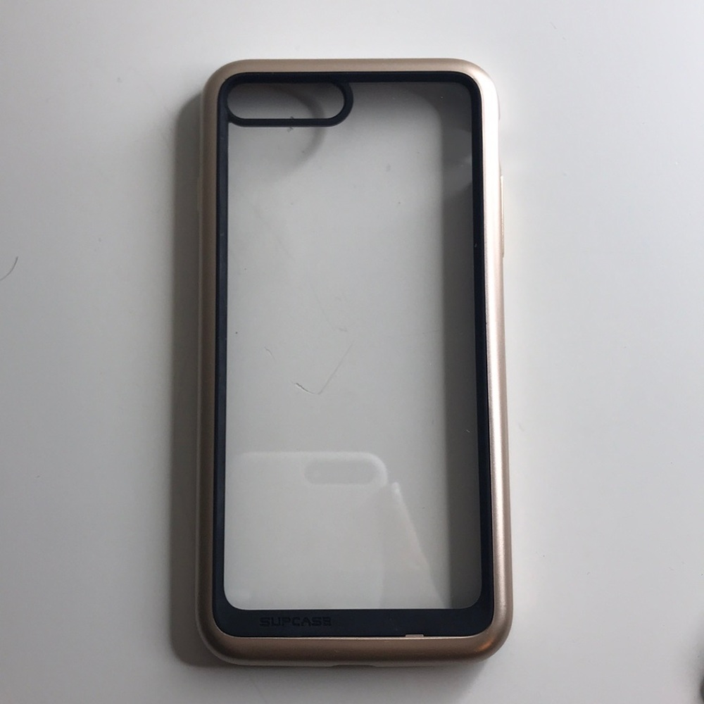Gold&Black Edges with clear face Iphone 7&8plus